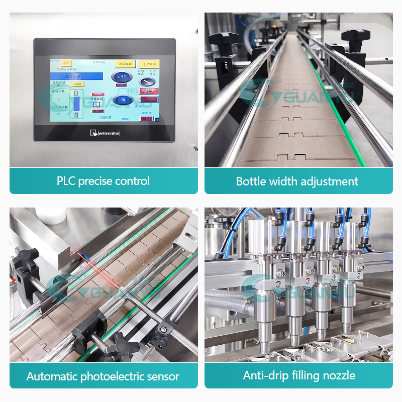 Automatic Bottle Filling Capping Machines Line With Feeder Full automatic filling machine Company - GUANYU price