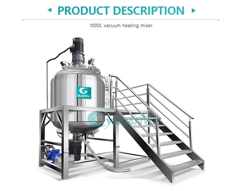 Vacuum Homogenizing Machine Mixer for Cosmetic Liquid Washing Mixer Shampoo Making Machine Liquid detergent mixer Company - GUANYU