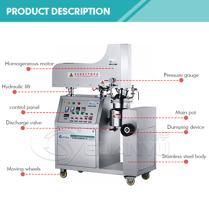 Best Emulsifying machine mixer Gel Detergent Making Machine Vacuum Emulsifying Mixer Company - GUANYU factory