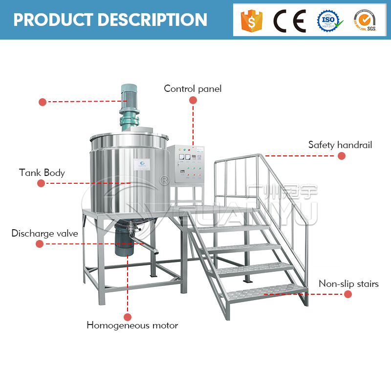Quality Liquid Washing Jacket Heating High Shear Homogenizer Mixing Tank Manufacturer | GUANYU company
