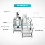 500L Stainless Steel Jacketed Heat Electric Chemical Agitator Mixer Machine With Liquid Mixing Tank For Milk factory