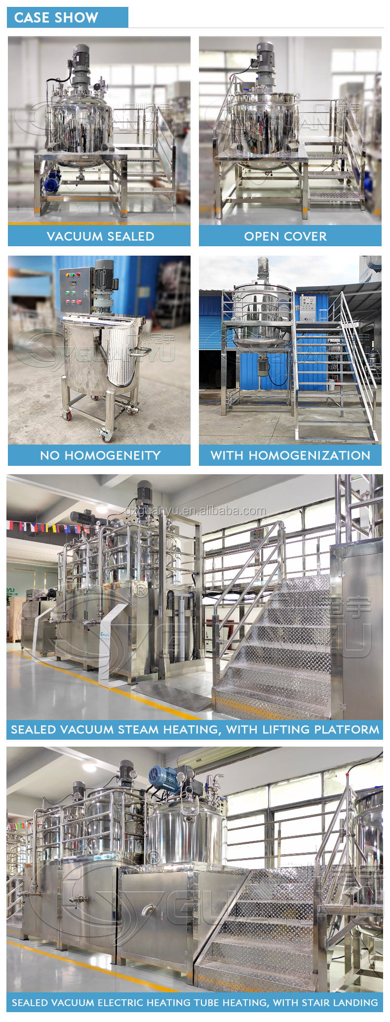 industrial homogenizing mixer vacuum emulsifier
