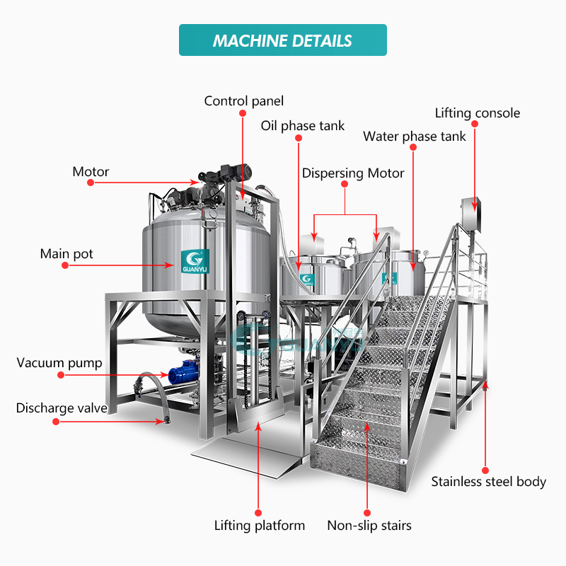 Best homogenizing tank vacuum cosmetic making mixer machine Company - GUANYU