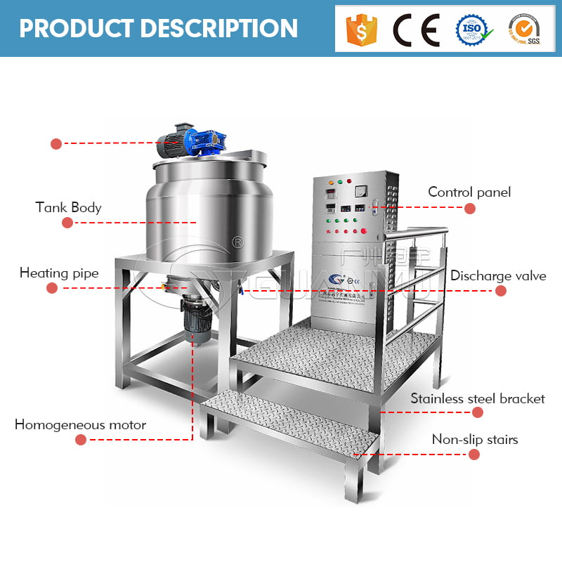 Small food grade open mixing tank Mobile mayonnaise fast production machinery Cream Cheese Cost-effective equipment company