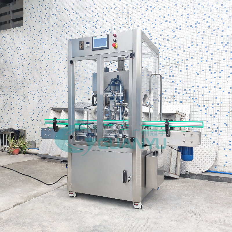 Automatic Double Heads  Liquid Filling Machine Paste Tomato Sauce Juice Filling Sealing Machine Manufacturer | GUANYU price
