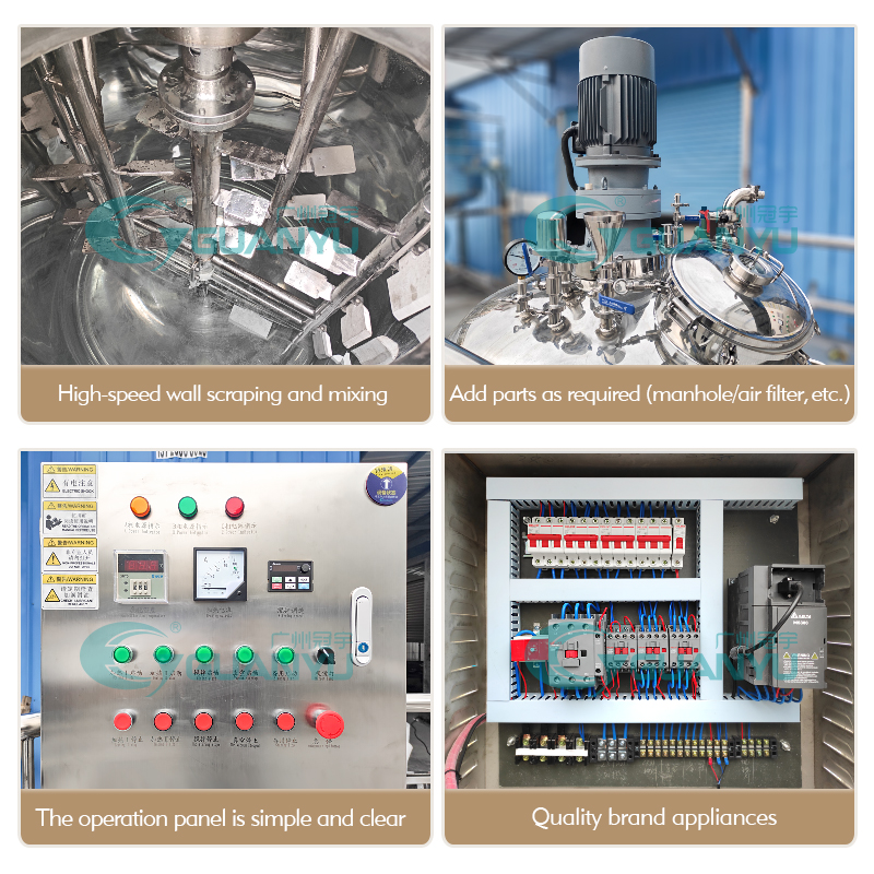 Automatic ointment cream mixing machine lotion mixing tank disperser cream agitator mixer with heating cooling jacket  in  Guangzhou