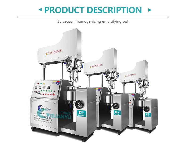 Quality liquid mixing tank Emulsifying Homogenizer Cosmetic Cream Mixer Vacuum Emulsifying Mixer Manufacturer | GUANYU