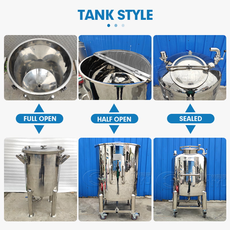 Best Stainless Steel GMP Standard Tank Liquid Food Beverage Static Reaction Storage Tank Series Company - GUANYU  in  Guangzhou