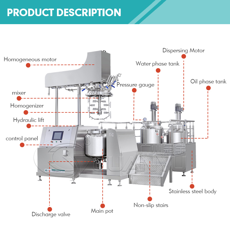 Quality Cosmetic Mixing Tank Vacuum Emusifying Mixer Homogenizing Emulsifier Manufacturer | GUANYU  in  Guangzhou