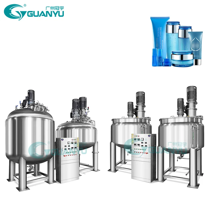 Stainless Steel Mixing Tank Cosmetic Emulsion Juice Beverage Stirring Vessel Mixing Tank With Agitator Mixing E