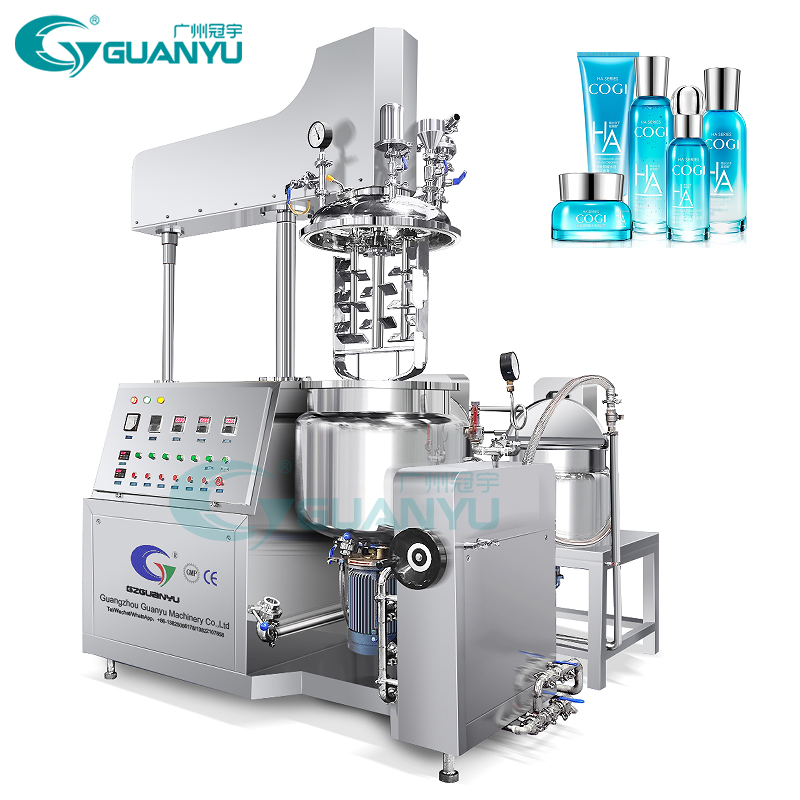 Chemical cosmetic gel 50L vacuum emulsifying mixer machine lotion making machine cream production equipment