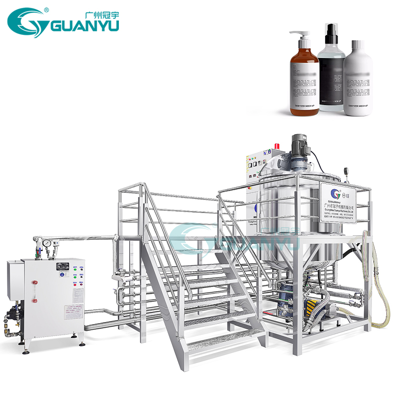 Steam heating homogenizer mixer tank 1T 2T 3T shampoo conditioner stirring making machine cosmetic paste production line