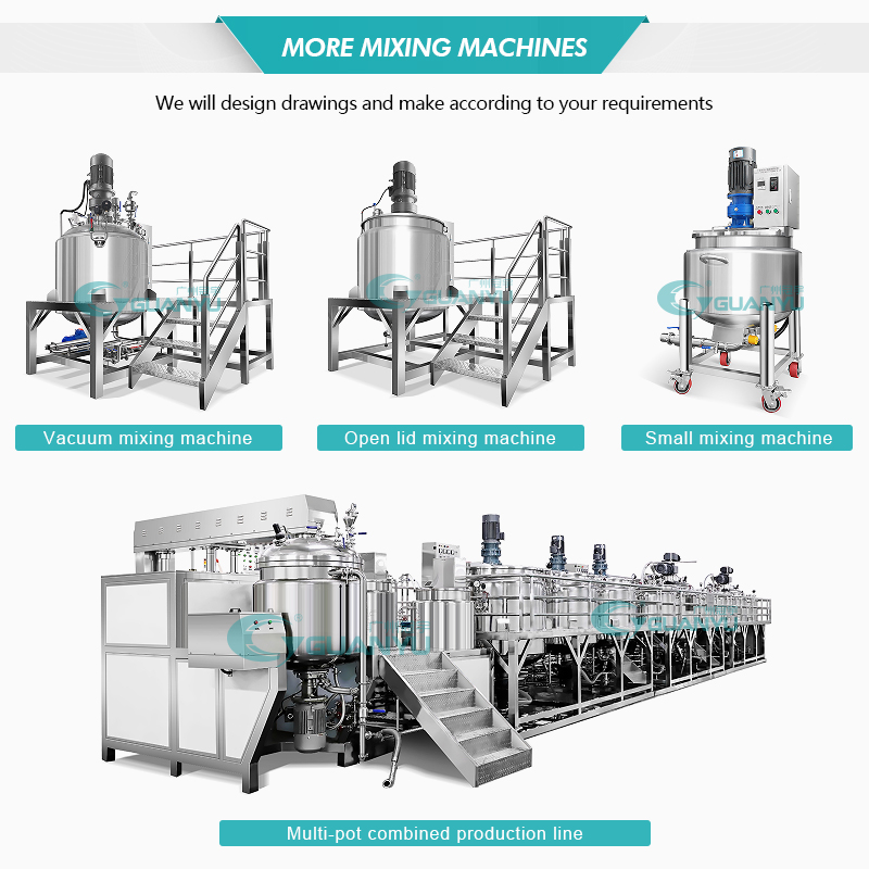 Steam heating homogenizer mixer tank 1T 2T 3T shampoo conditioner stirring making machine cosmetic paste production line manufacturer