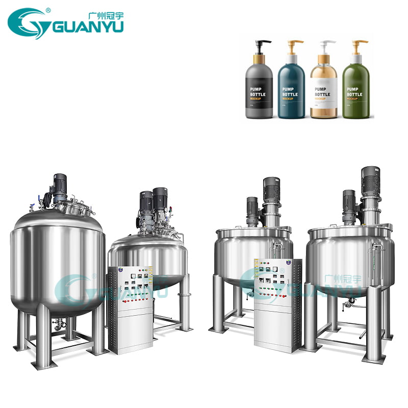Stainless Steel Mixing Tank Cosmetic Emulsion Juice Beverage Stirring Vessel Mixing Tank With Agitator Mixing E