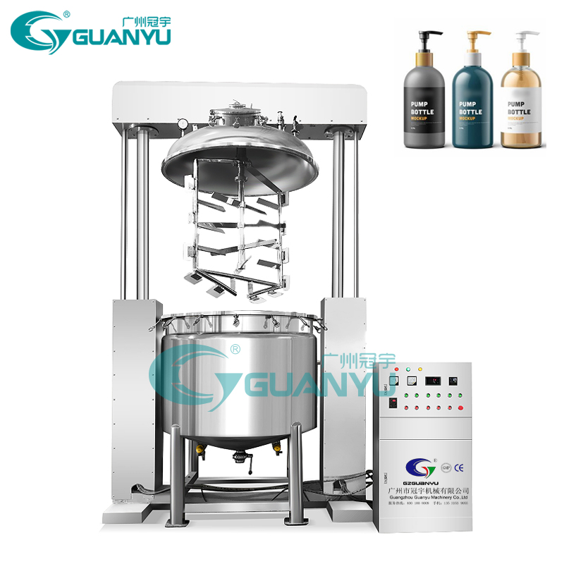 GUANYU Two Cylinder Lifting Vacuum Homogenizing Emulsifier Shampoo Mixing Machine Cosmetic Cream Mixing Machine
