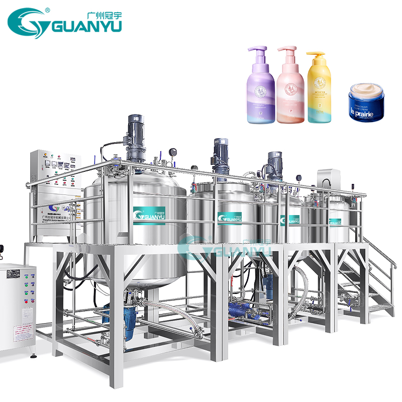 cosmetic liquid detergent production line gel cream paste stirring homogenizer blender mixer tank