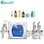 Customized 1000ml 1500ml oil gel cream 12 nozzles automatic filling capping line liquid detergent packing machine