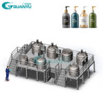 Customized industry cosmetic paste liquid soap production line homogenizer mixer tank PLC control stirring reactor