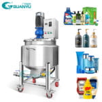 Customized 100L Electric Heating Soap Detergent Food Cosmetic Mixer with Agitator Homogenizer Mixing Machine | GUANYU