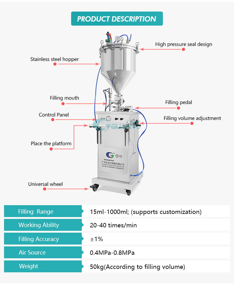 mixing and filling body cream machine