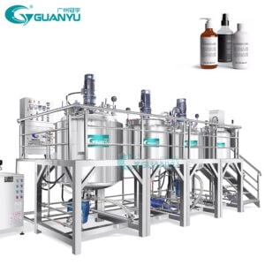 Cream Making Machine Gel  Mixer Blending Tank Cosmetic Mixer Vacuum Homogenizer Emulsifier Manufacturer | غوانيو