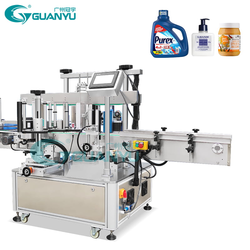 Shampoo Dropper Glass Round Bottle Labeler High Speed Automatic Flat Square Bottle Double Sided Labelling Machine