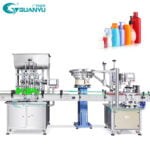 Full Automatic Plastic Round Bottle Liquid Soap Juice Shampoo Detergent Filling Capping And Labeling Machine