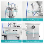 Heating  Stirring vertical semi-automatic filling machine honey high viscosity filling machinery Manufacturer | GUANYU manufacturer