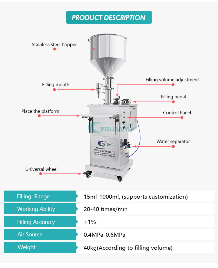 hopper heated cream filling machine