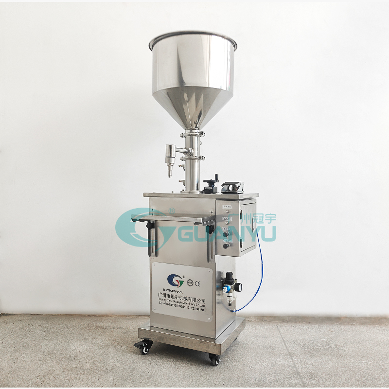 Pneumatic Honey Paste Cream Ointment Lotion Semi Automatic Paste Liquid Filling Machine Manufacturer | GUANYU  in  Guangzhou
