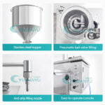 Semi Automatic Shampoo Filler Pneumatic Ball Valve Vertical Washing Liquid Filling Machine Manufacturer | GUANYU company