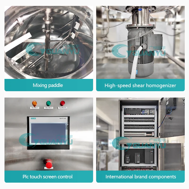 Industrial Lifting Vacuum Homogenizing Emulsifier Cream Lotion Ointment Emulsifying Mixer Machine Manufacturer | GUANYU price