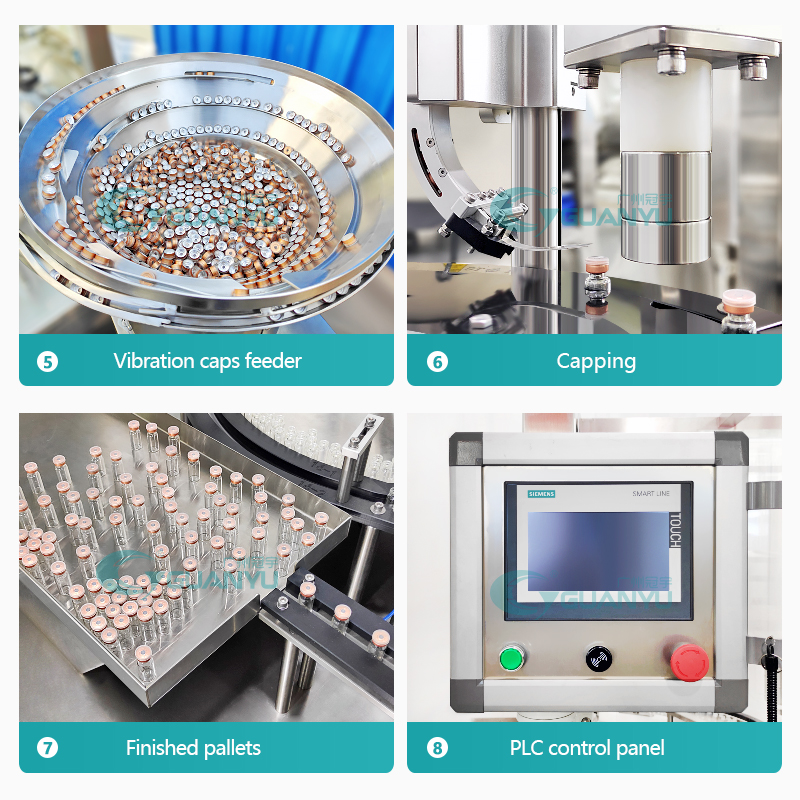 Pharmaceutical grade injection oral liquid enzyme vial filling stopper capping sealing machine company