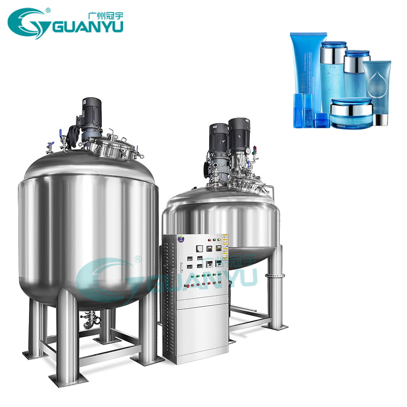 Stainless Steel Mixing Tank Cosmetic Emulsion Juice Beverage Stirring Vessel Mixing Tank With Agitator Mixing E factory