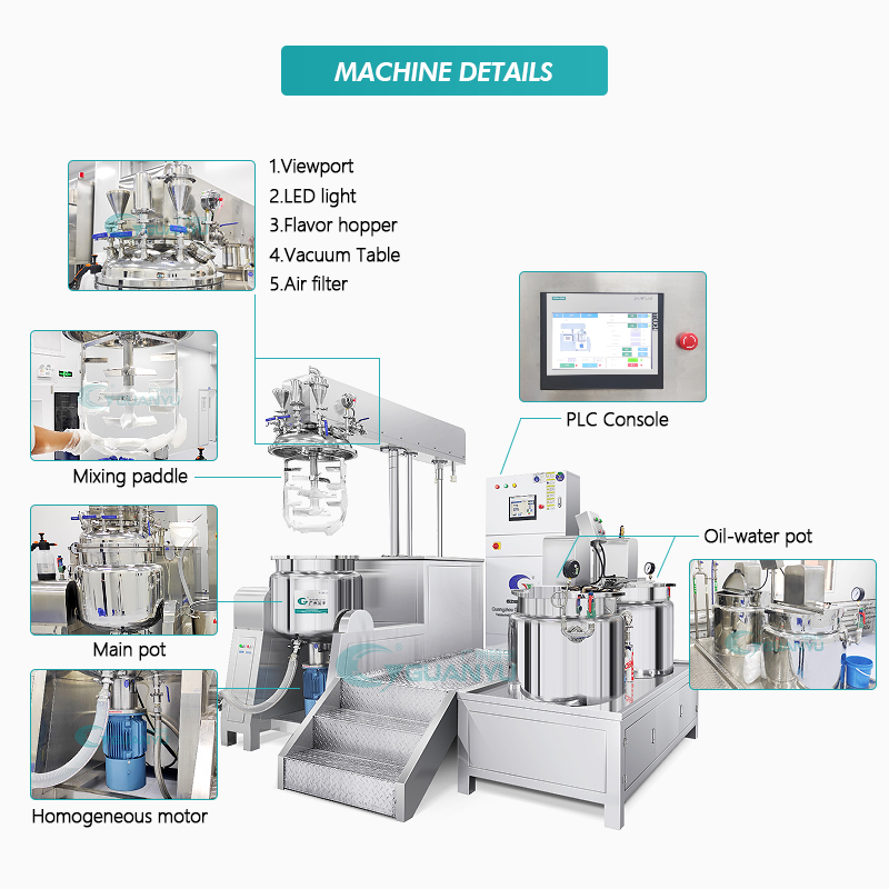 China Manufacturer Sanitary Vacuum Hand Wash Shampoo Cosmetic Creams Equipment Petroleum Jelly Make Machine Mixing Tank  in  Guangzhou