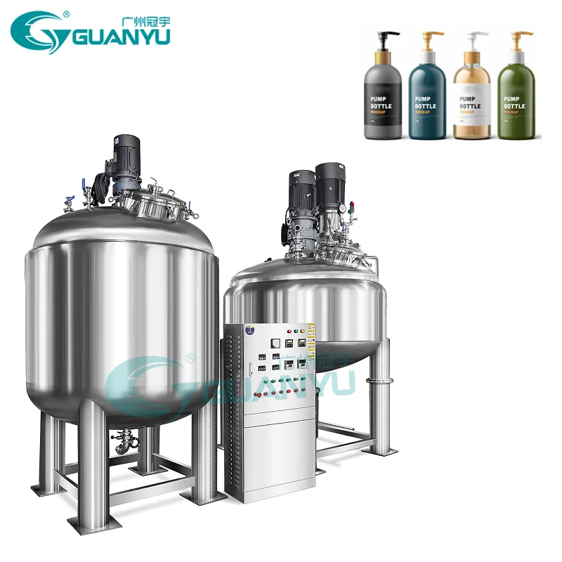 Stainless Steel Mixing Tank Cosmetic Emulsion Juice Beverage Stirring Vessel Mixing Tank With Agitator Mixing E price