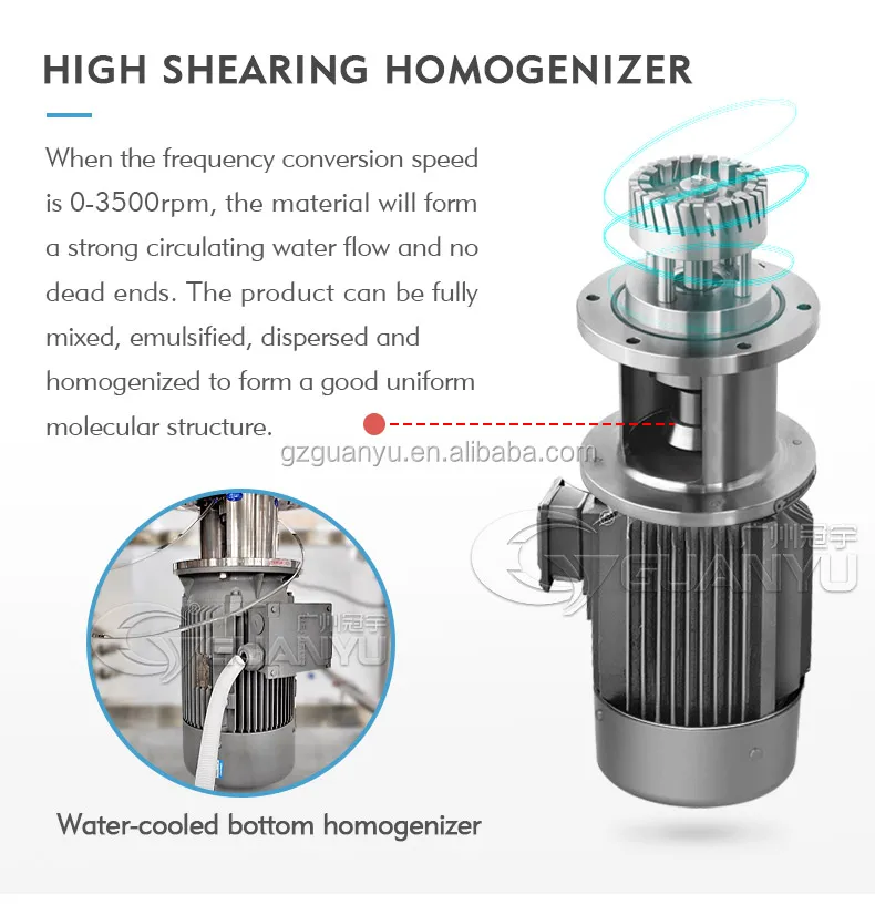 industrial homogenizing mixer vacuum emulsifier